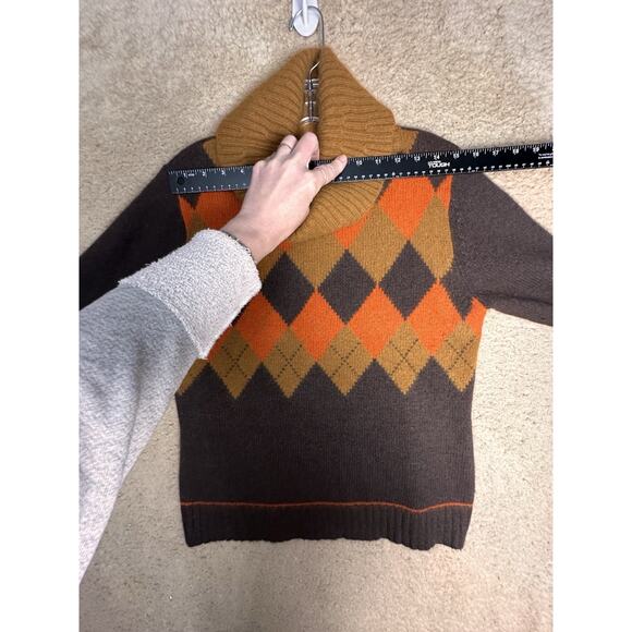 Vtg 90s Rafaella Argyle Lambswool Rabbit Hair Turtleneck Sz M Fall Thanksgiving - Picture 15 of 16